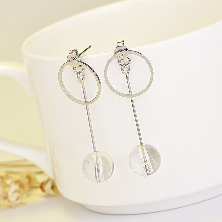 Stars Triangle Round Long Pearl Geometric String Earrings