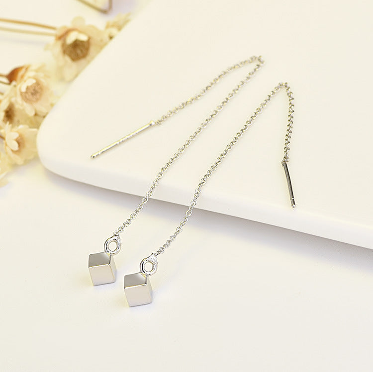 Stars Triangle Round Long Pearl Geometric String Earrings
