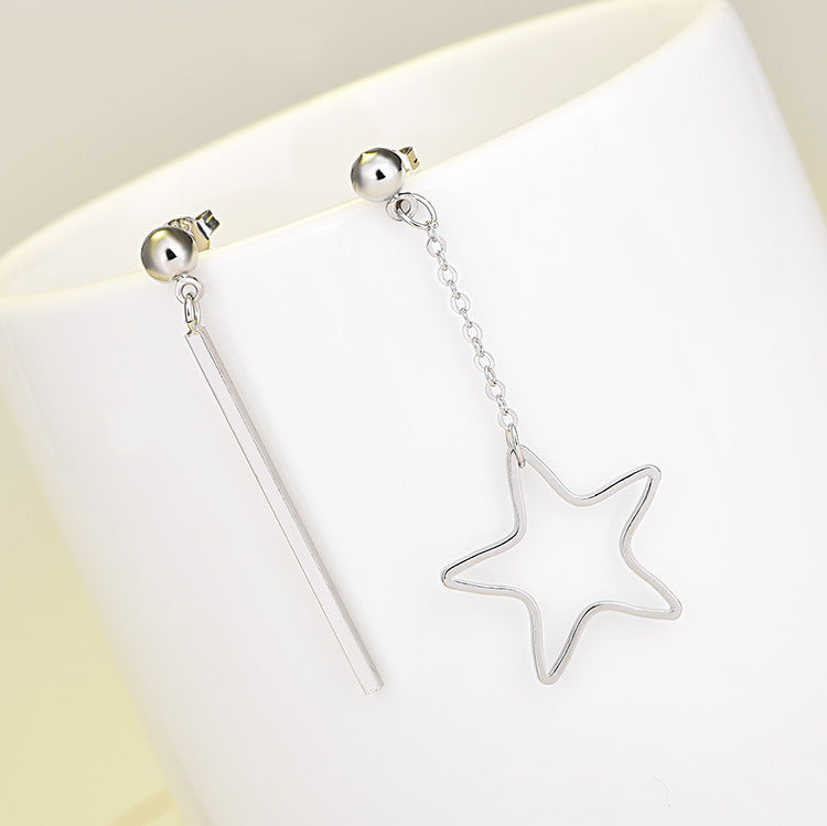 Stars Triangle Round Long Pearl Geometric String Earrings