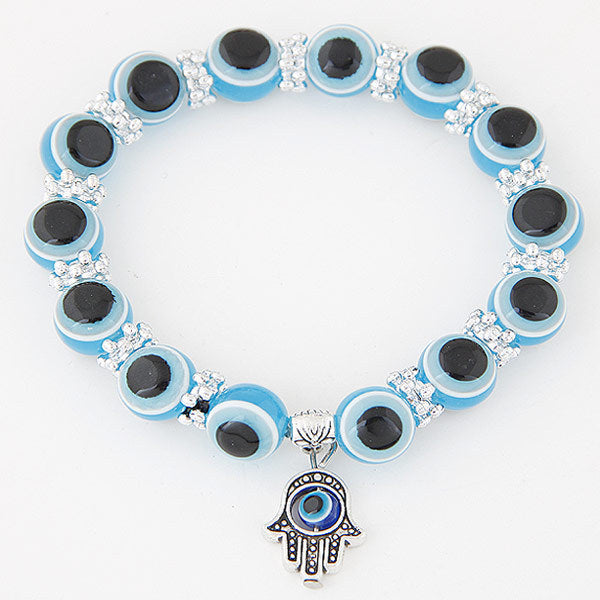 Blue Eyes Bead Fatima Hand Evil Bracelets