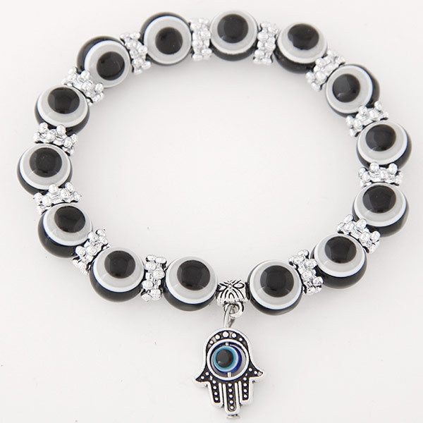 Blue Eyes Bead Fatima Hand Evil Bracelets