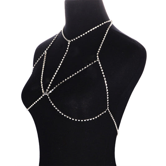 Rhinestone Sexy Bikini Bra Body Chains Gothic Necklaces