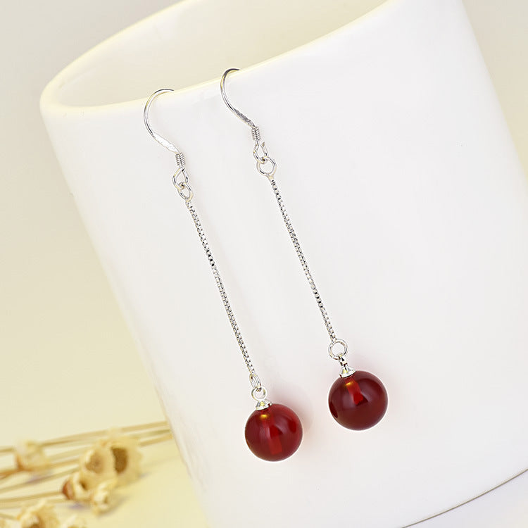 Stars Triangle Round Long Pearl Geometric String Earrings