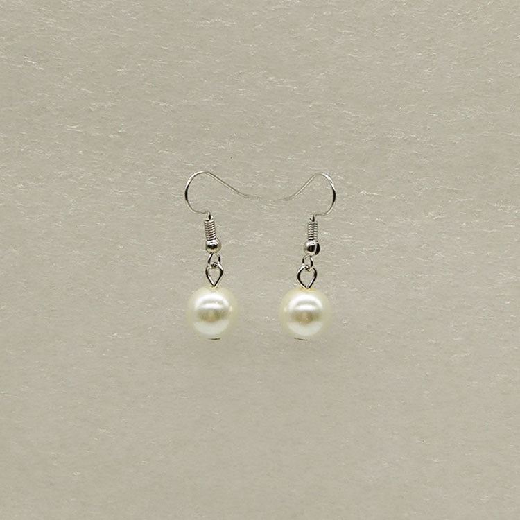 Goods Tassel Simple Artificial Pearl Crystal Earrings
