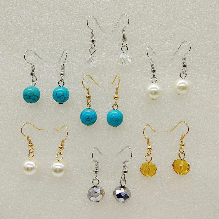 Goods Tassel Simple Artificial Pearl Crystal Earrings
