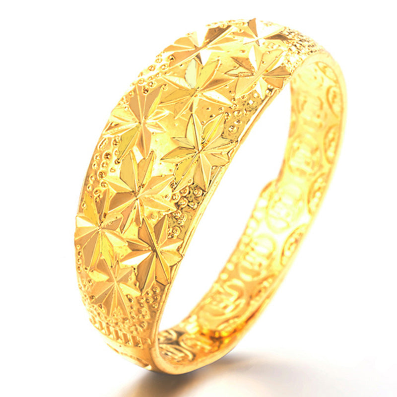 Color Fading Starry Vietnam Placer Gold Open Rings