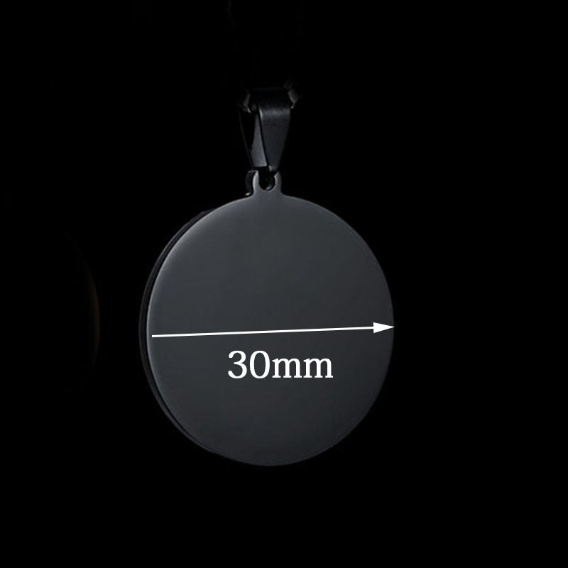 Steel Titanium Black Plated Dog Tag Mirror Card Can Pendants