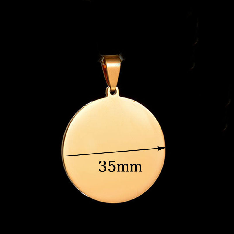 Steel Vacuum Plating Gold Titanium Mirror Dog Necklaces