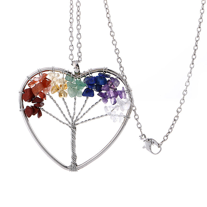 Natural Gravel Lucky Tree Crystal Rich Necklaces