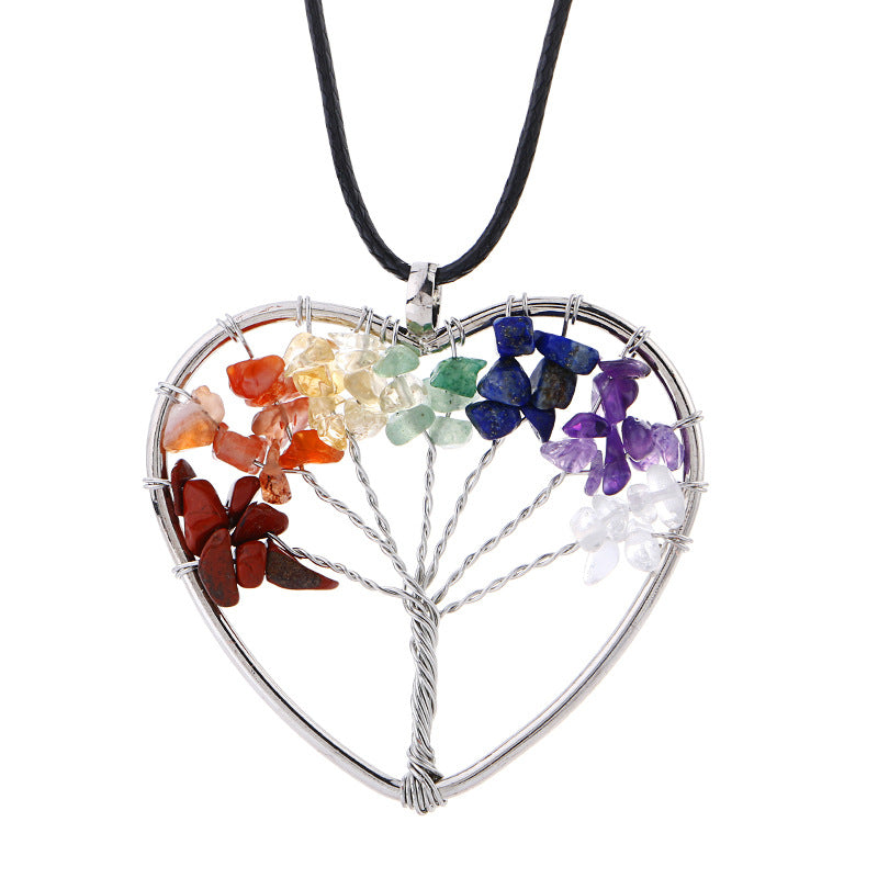 Natural Gravel Lucky Tree Crystal Rich Necklaces