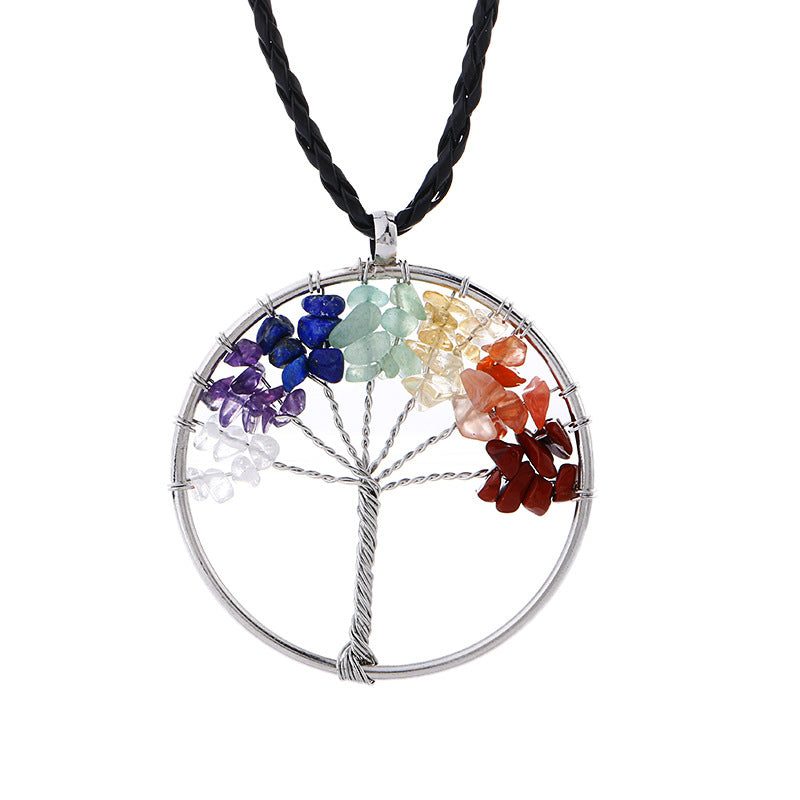 Natural Gravel Lucky Tree Crystal Rich Necklaces