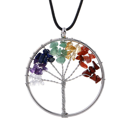 Natural Gravel Lucky Tree Crystal Rich Necklaces