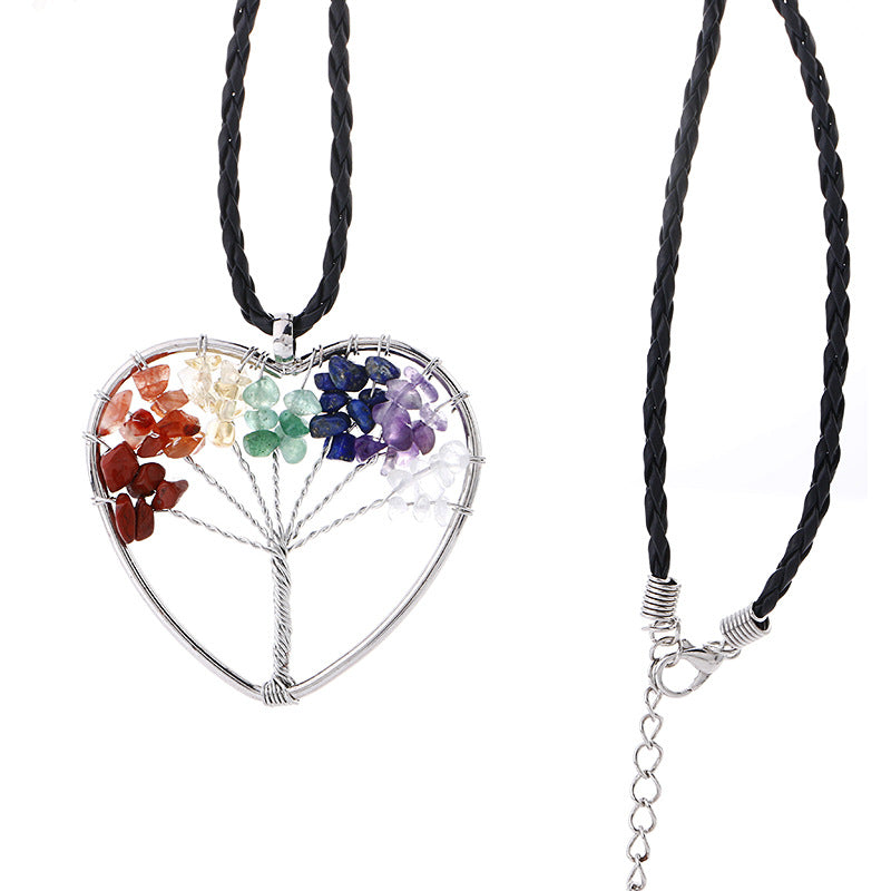 Natural Gravel Lucky Tree Crystal Rich Necklaces