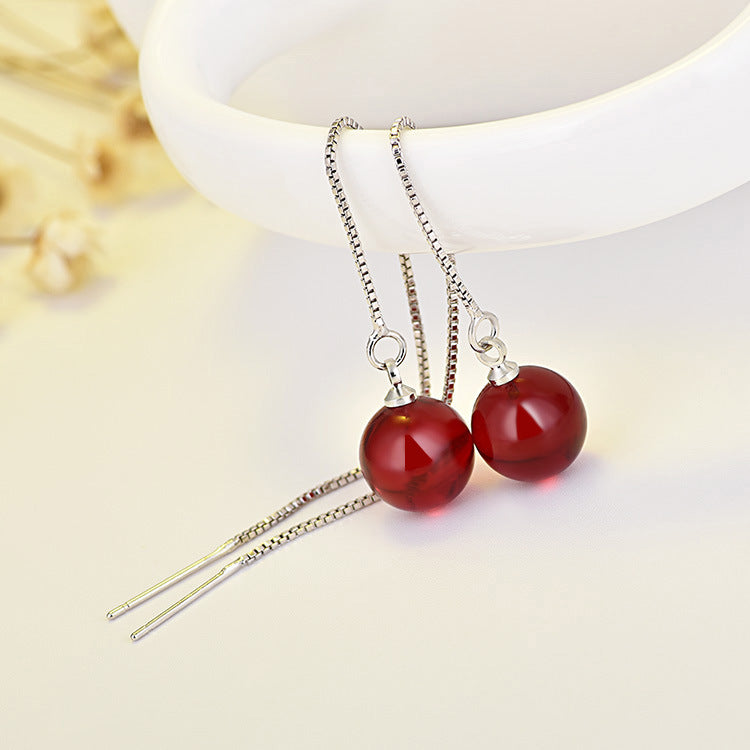 Stars Triangle Round Long Pearl Geometric String Earrings