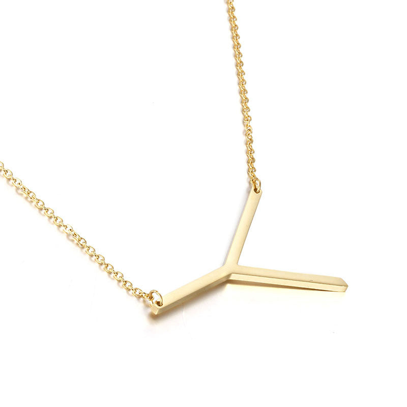 Women's Letters Clavicle For Fashion Titanium Steel Necklaces