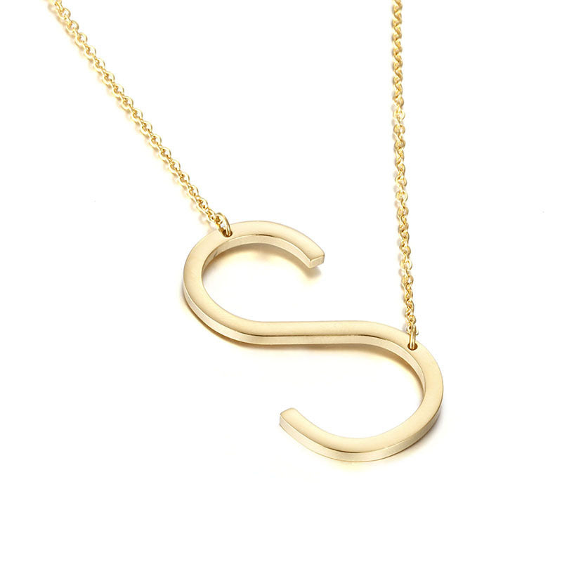 Women's Letters Clavicle For Fashion Titanium Steel Necklaces