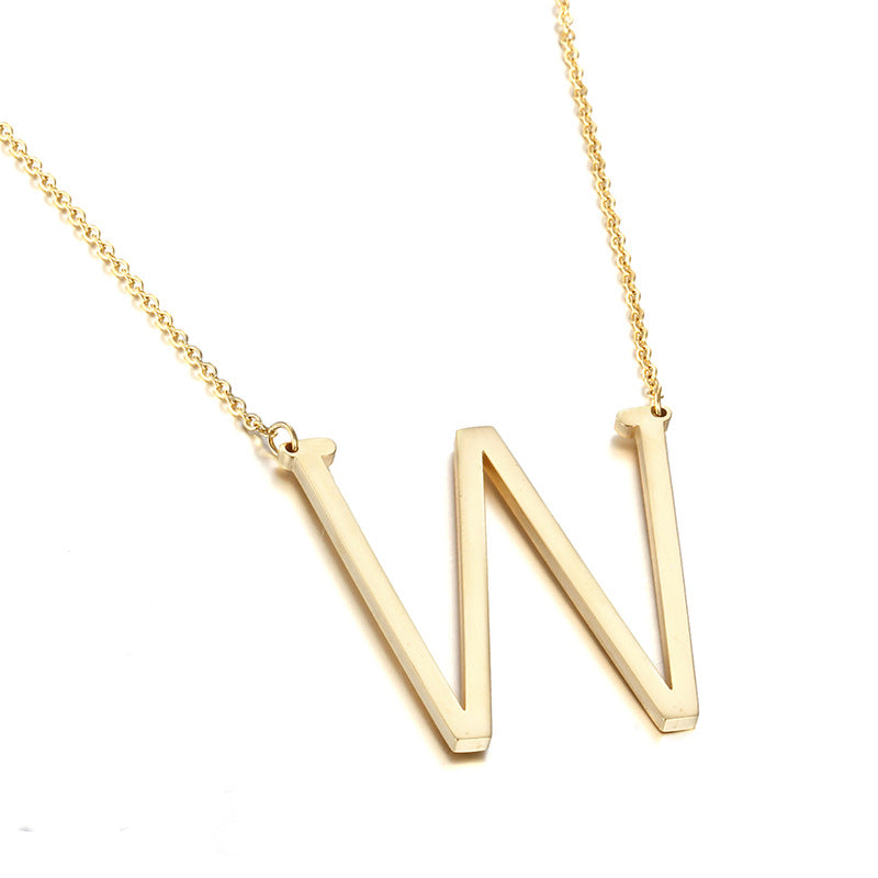 Women's Letters Clavicle For Fashion Titanium Steel Necklaces