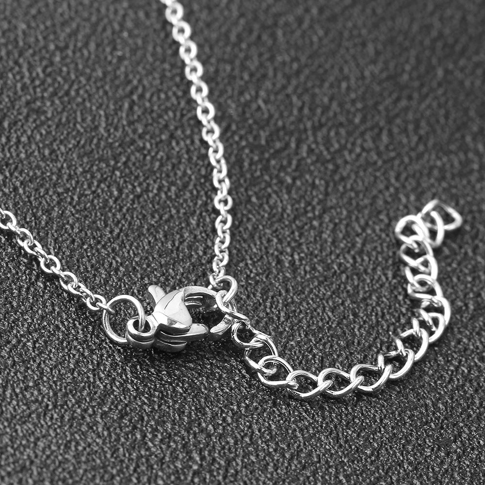 Simple Personality Black White Cross Ceramic Clavicle Chain Pendants