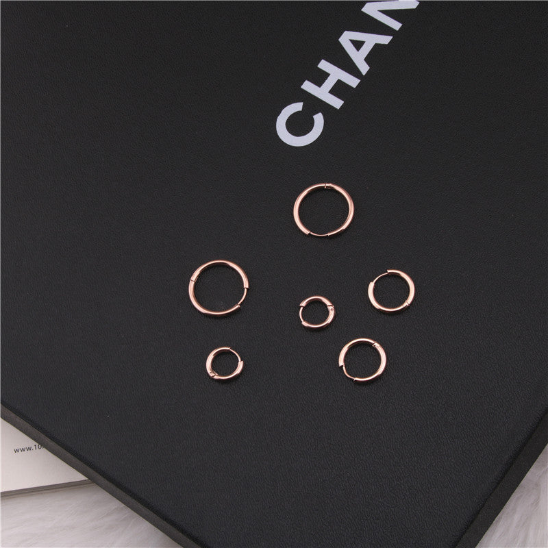 Steel Rose Gold Simple Personality Elegant Earrings