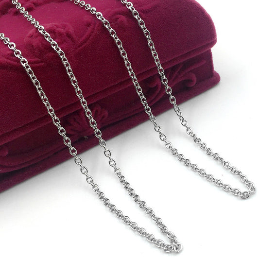 Women's Titanium Steel Chain O-shaped Stainless Cross Necklace
