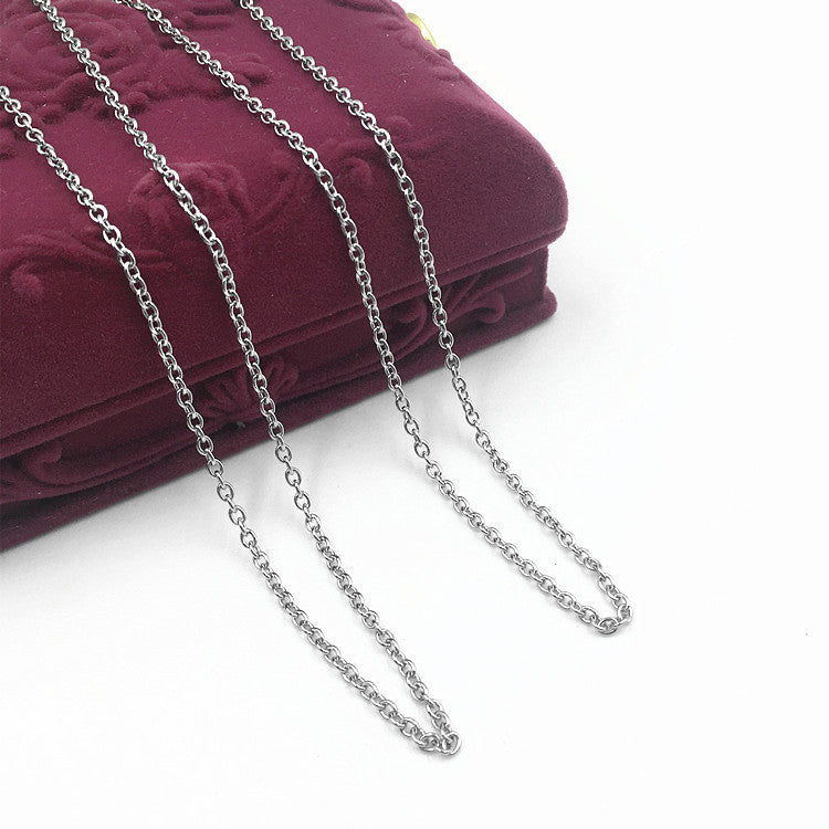 Women's Titanium Steel Chain O-shaped Stainless Cross Necklace