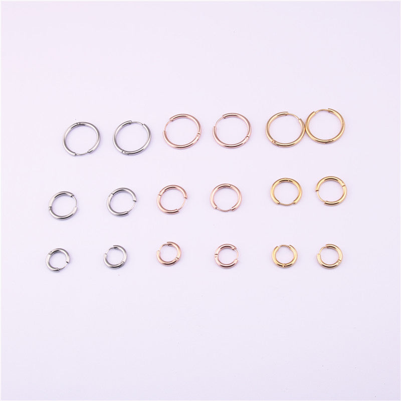 Steel Rose Gold Simple Personality Elegant Earrings