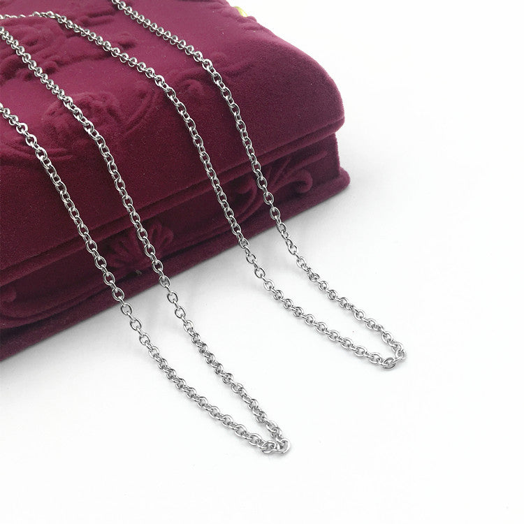 Women's Titanium Steel Chain O-shaped Stainless Cross Necklace