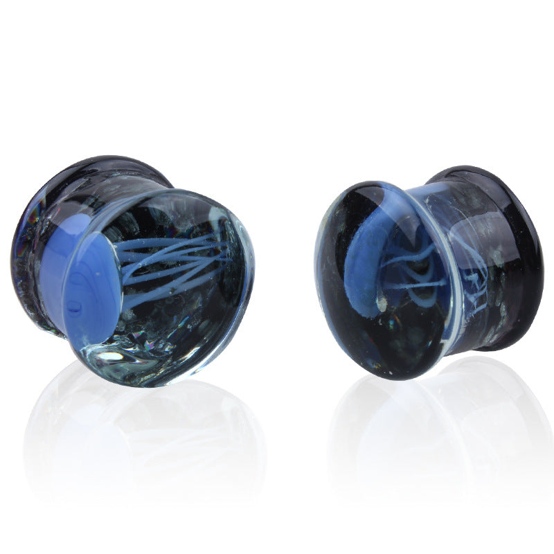 Glass Earhole Enlarging Tools Ear Luminous Jellyfish Stud Earrings