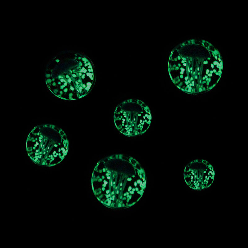 Glass Earhole Enlarging Tools Ear Luminous Jellyfish Stud Earrings