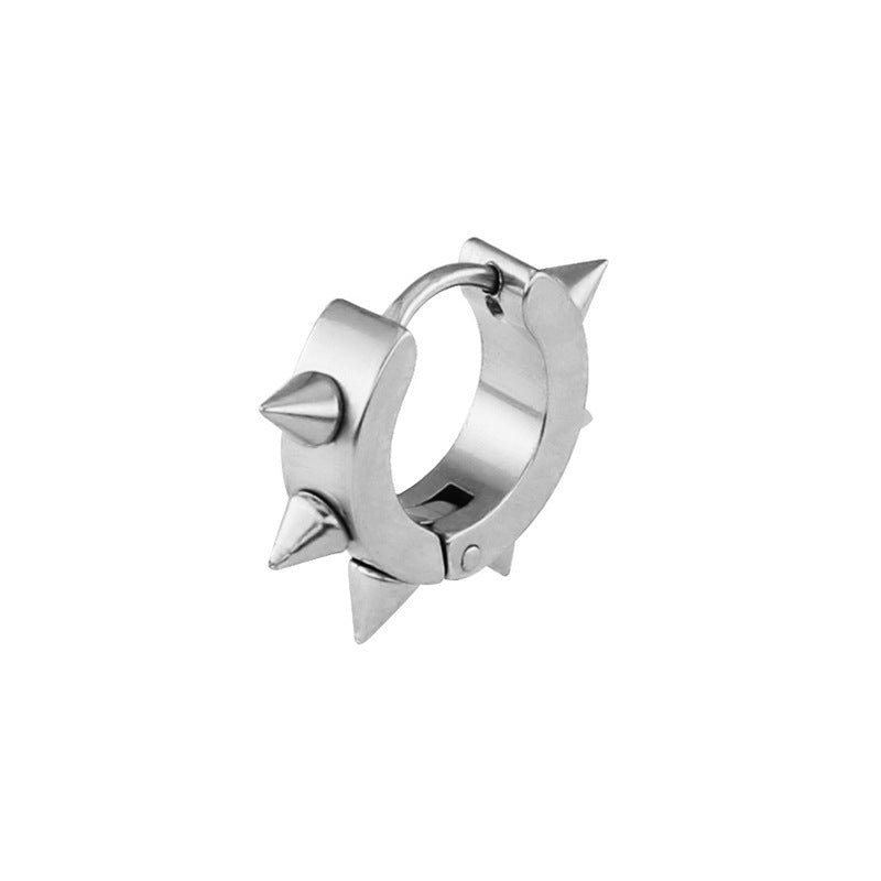 Women's & Men's Fashion Punk Rivet Sharp Cone Titanium Steel Clip Stainless Piercing Ear Buckle