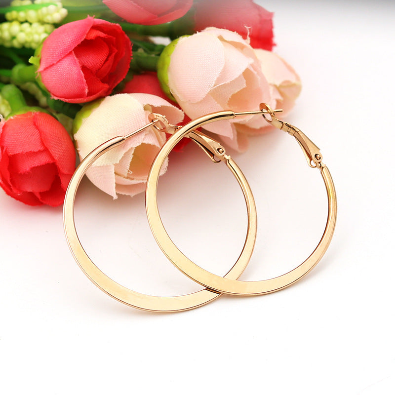 Flat Round High Profile Large Tassel Simple Earrings