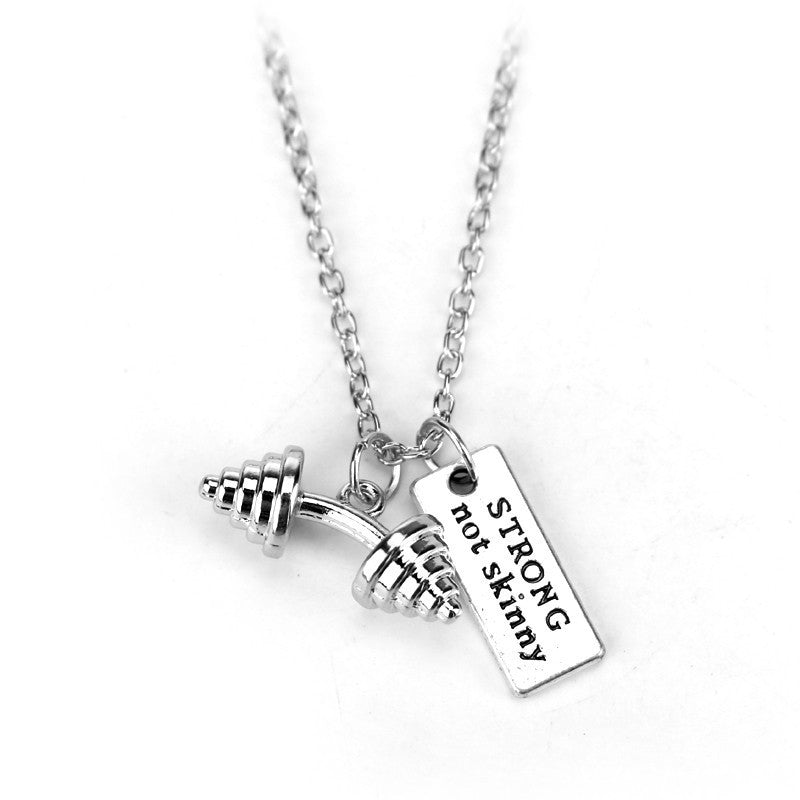 Creative Trendy Fitness Sports Weightlifting Dumbbell Necklace