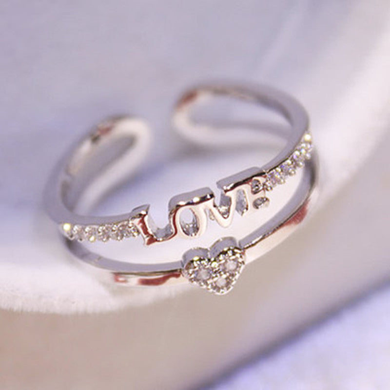 Elegant High-grade Heart-shaped Female Simple Opening Bracelets