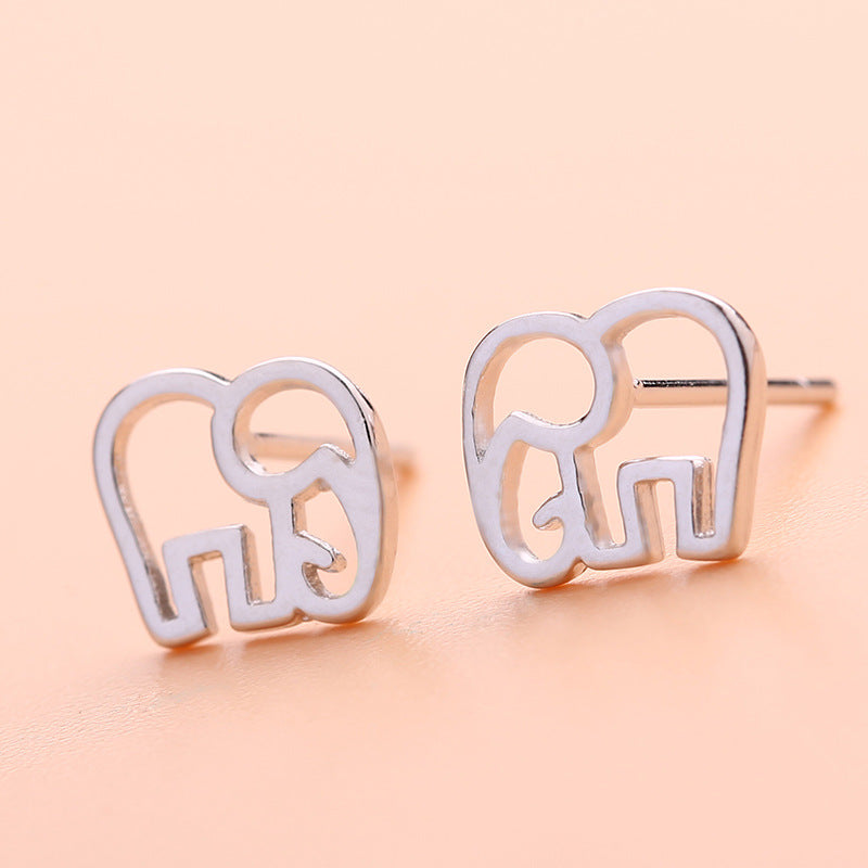 Graceful Petite Statement Cat Korean Style Stud Earrings