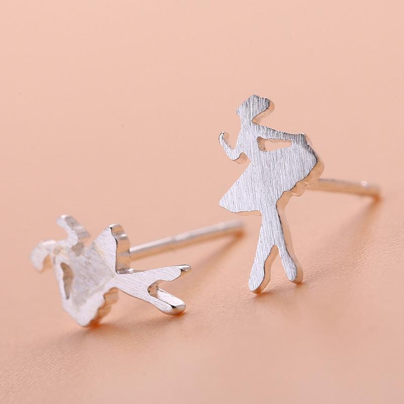 Graceful Petite Statement Cat Korean Style Stud Earrings