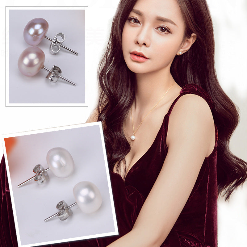 Women's Natural Freshwater Pearl Ear Female Fashion Stud Earrings