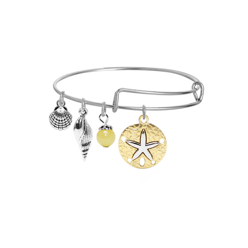 Tree Palm Starfish Shell Alloy Female Personality Iron Bracelet