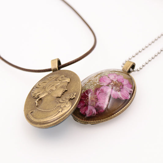 Sweater Chain Preserved Fresh Flower Plant Necklaces