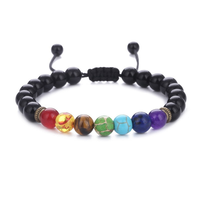 Lazuli Wheel Tiger Eye Adjustable Woven Bracelet
