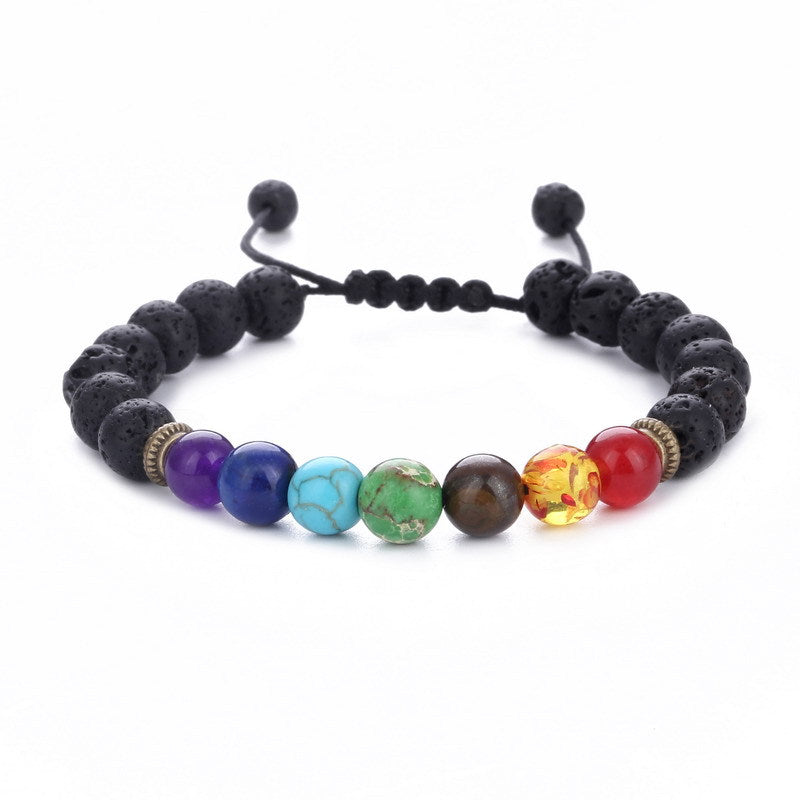 Lazuli Wheel Tiger Eye Adjustable Woven Bracelet