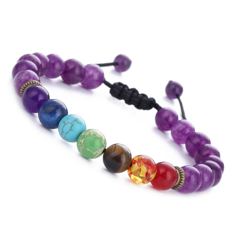 Lazuli Wheel Tiger Eye Adjustable Woven Bracelet