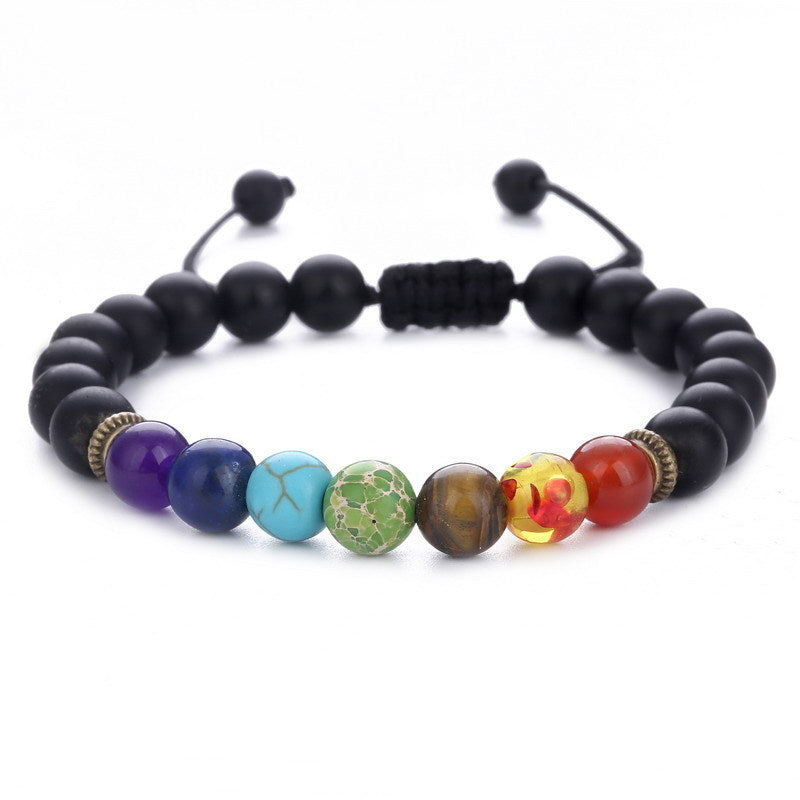 Lazuli Wheel Tiger Eye Adjustable Woven Bracelet