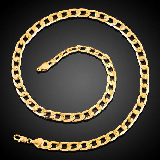 Figaro To Unisex Geometric Gold-plated Chain Necklace