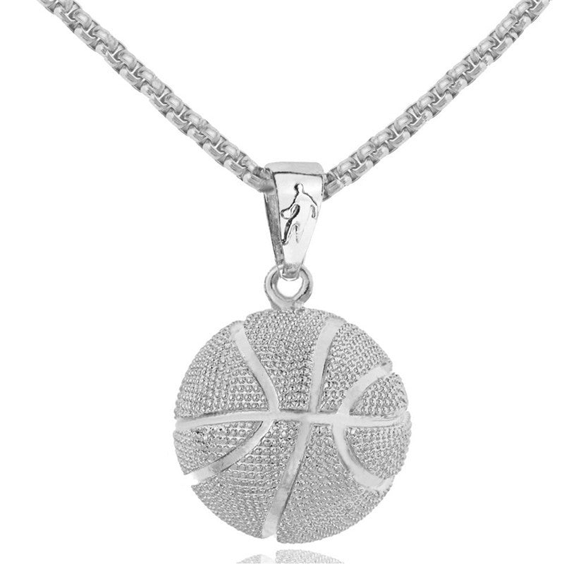 Men's Three-dimensional Basketball Sports Ball Trend Necklaces