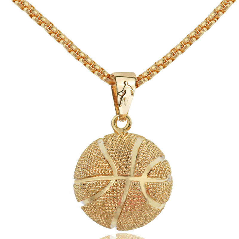 Men's Three-dimensional Basketball Sports Ball Trend Necklaces