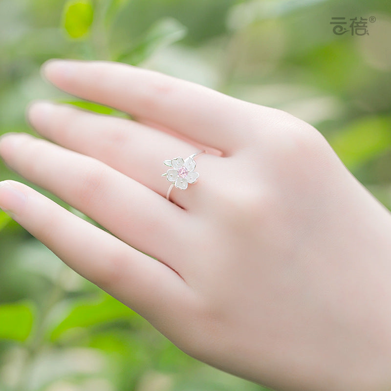 Personality Simple Fresh Flower Open Index Ring