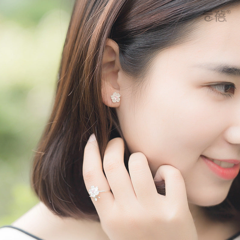 Personality Simple Fresh Flower Open Index Ring