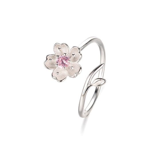 Personality Simple Fresh Flower Open Index Ring