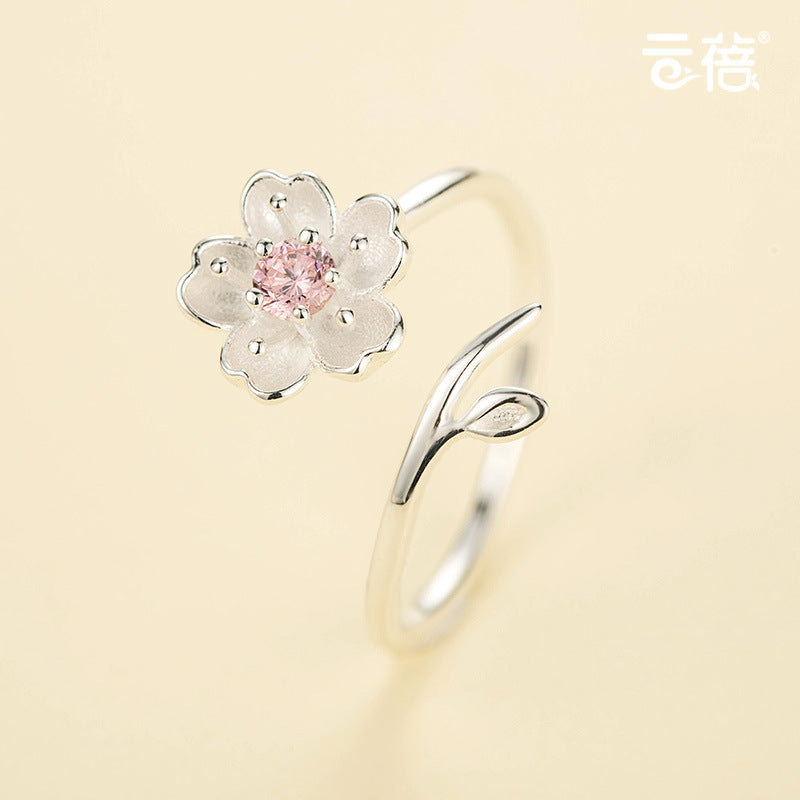 Personality Simple Fresh Flower Open Index Ring