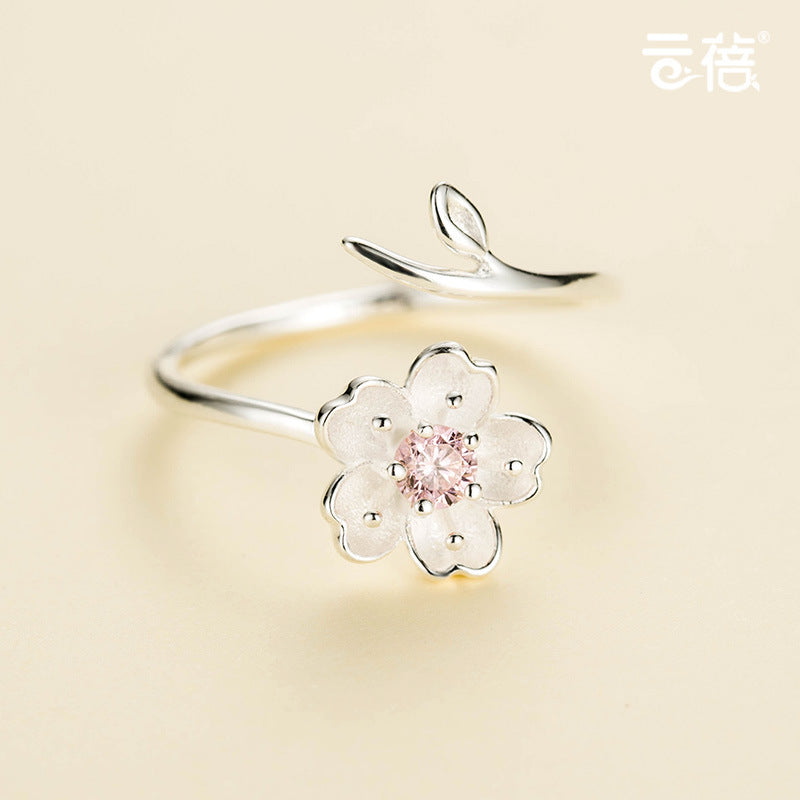 Personality Simple Fresh Flower Open Index Ring